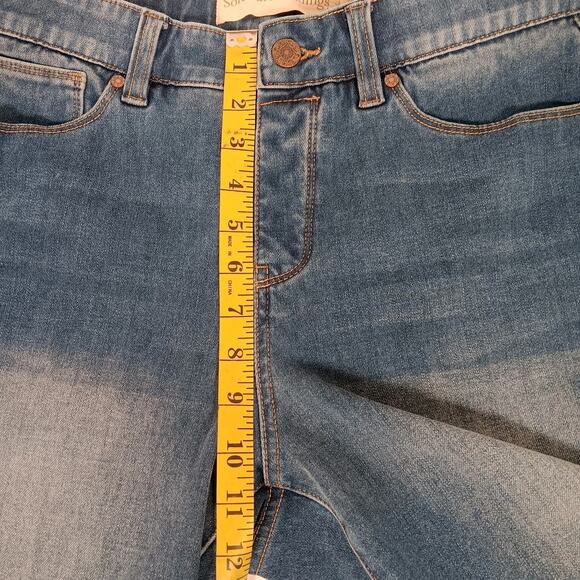 Soft Surroundings Blue Shorts Denim Pull Up Faux Zipper Size Medium 5 pocket - Picture 7 of 16